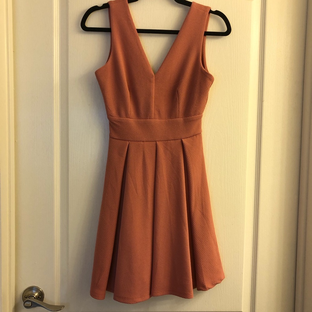 Peach V neck A line dress size S